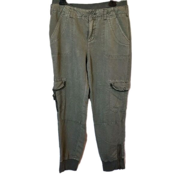 MARRAKECH Anthropologie  Utility Pants Womens Size 29 Distressed Green Cargo - Picture 1 of 5